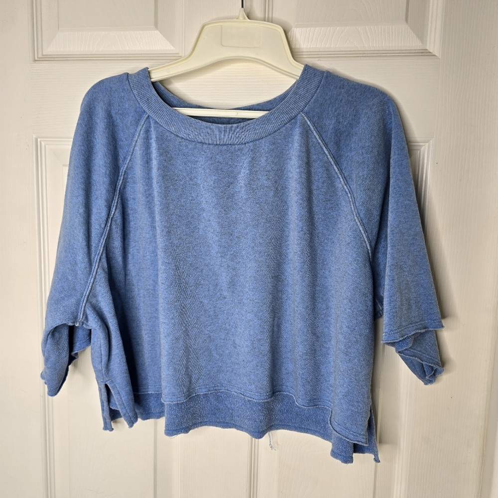 Casual Blue crop Short Sleeve womens‎ oversized Top by Colsie M